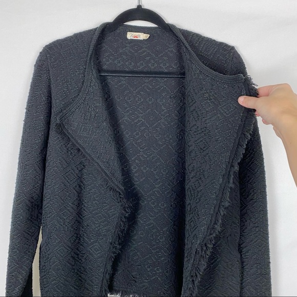 Faherty Santa Ana Black Diamond Embroidered Fringe Sweater Jacket - Picture 6 of 12